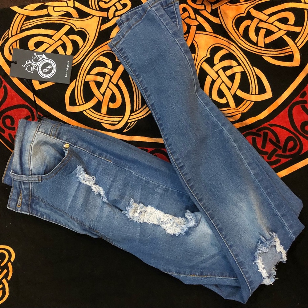 FASHION NOVA high waisted ripped jeans